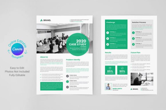 Corporate Case Study Design Canva Template: A Modern Double-Side Flyer