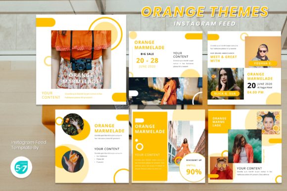 Elevate Your Feed: The Instagram Template - Orange Themes